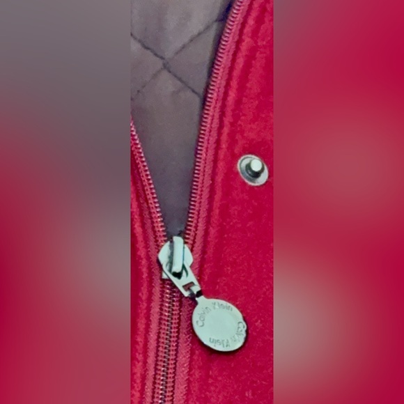🛍️SALE🛍️ Calvin Klein Women's Wool Blend Burgundy Hooded Coat - Picture 10 of 10